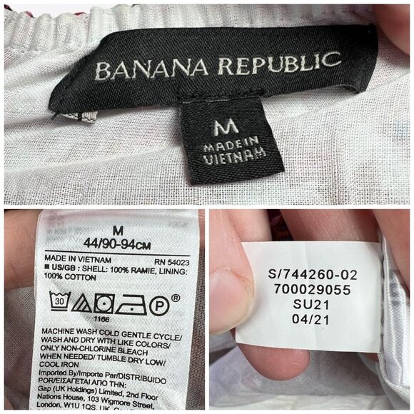 Banana Republic Tank Top Blouse Floral Paisley Ramie Cotton Medium - Picture 3 of 9